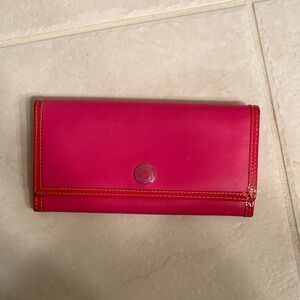 Coach Vibrant Pink Leather Wallet